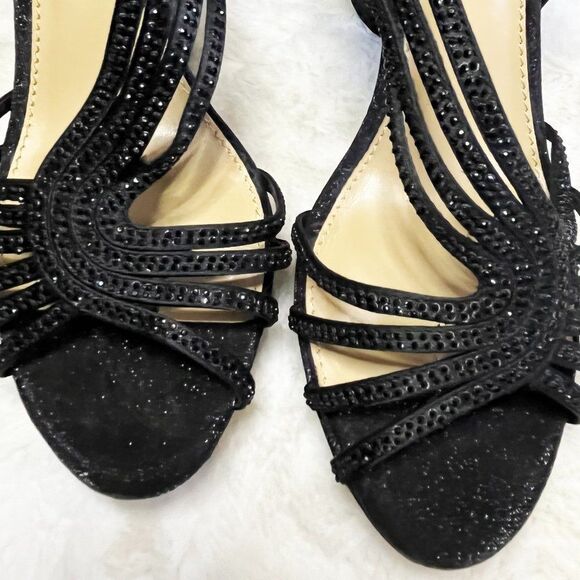 Gianni Bini Black Sparkly Embellished Formal Prom Heels Size 9 - Picture 5 of 14